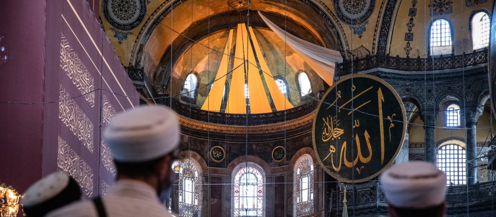 Verhüllte Apsismosaike in der Hagia Sophia