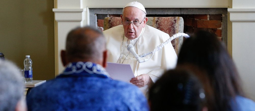 Papst Franziskus trifft Vertreter der Indigenen in Quebec