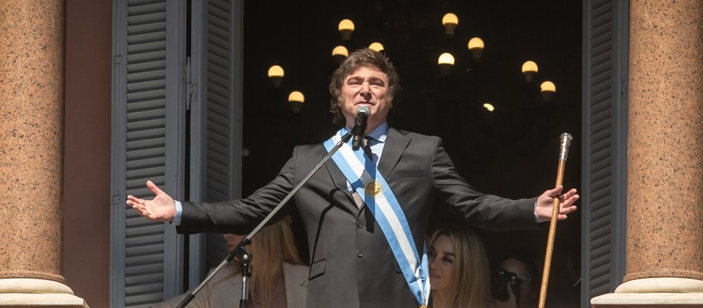 Javier Milei, Präsident von Argentinien, bei seinem Amtsantritt