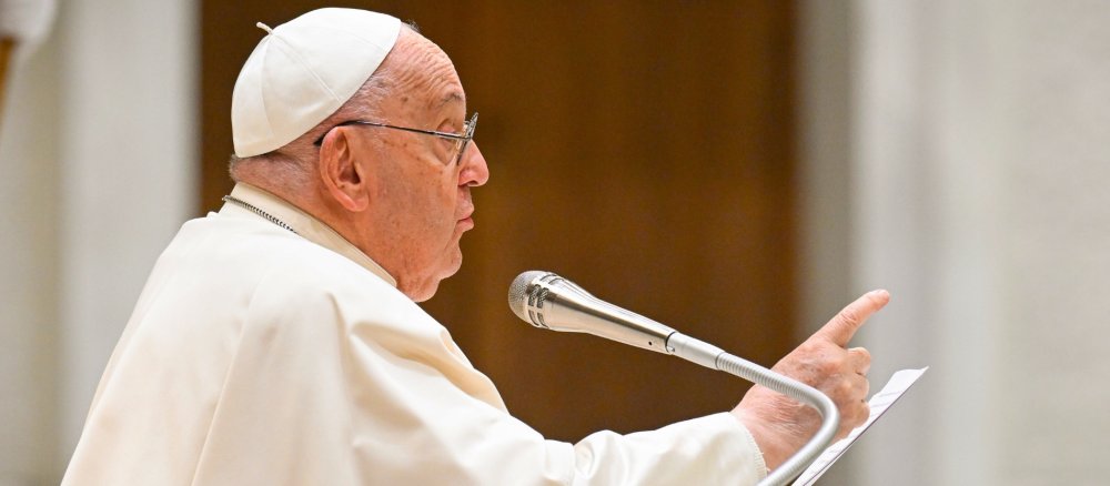 Papst Franziskus bei einer Ansprache