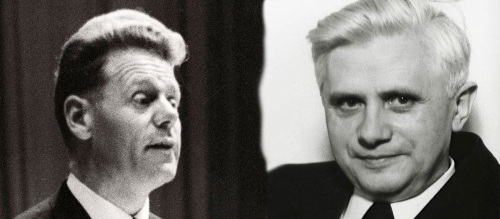 Hans Küng (1964, links) und Joseph Ratzinger (ohne Jahr)