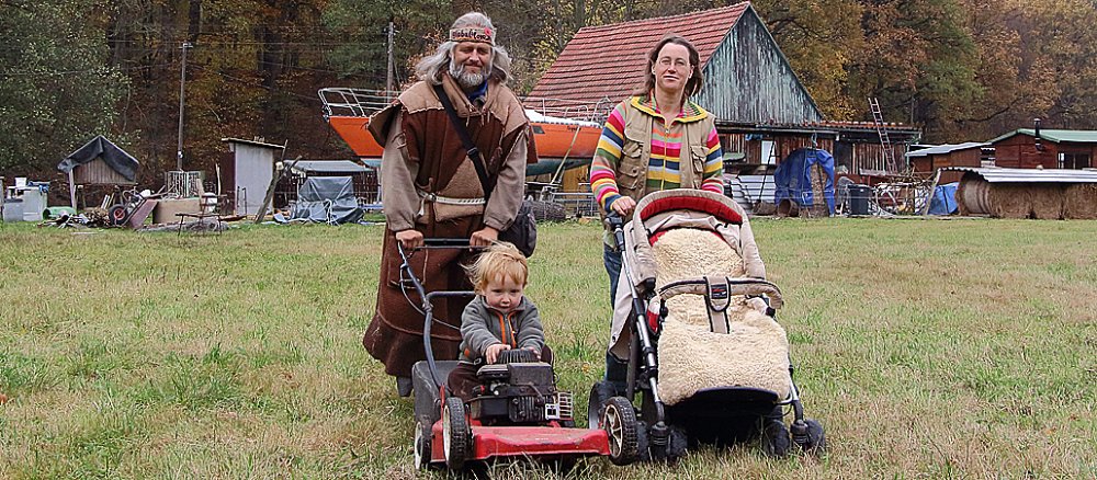 Jürgen Wagner alias ´"Öff Öff" mit seiner Familie.