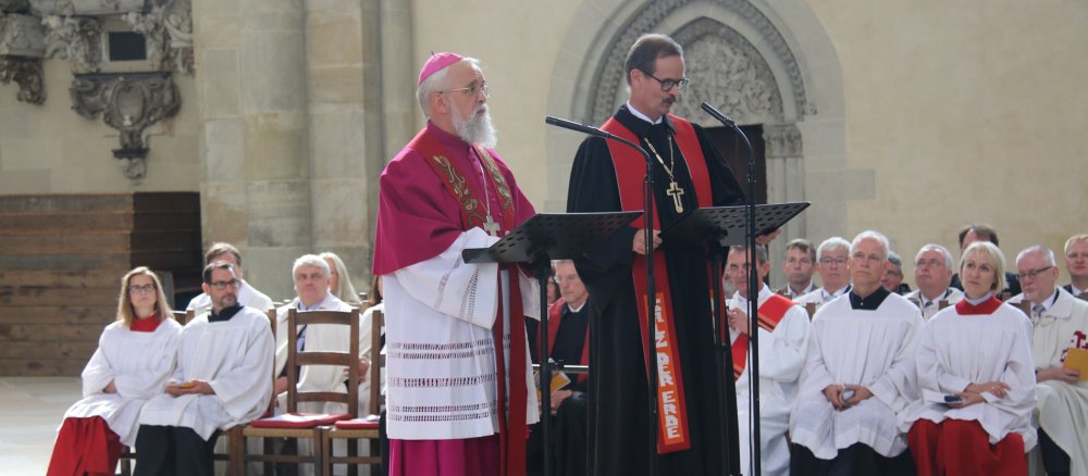 Bischof Gerhard Feige und Propst Christoph Hackbeil