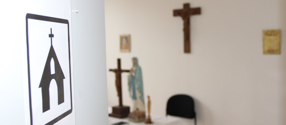 Der christliche Gebetsraum in der ZUE Hamm.