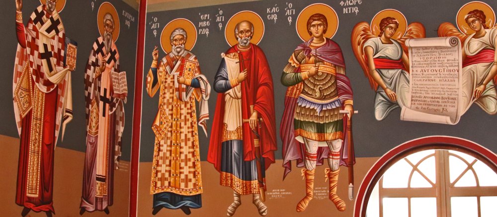 Ikonen der Heiligen Cassius, Florentinus und Heribert.