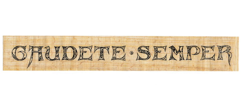 Die Schrift "Gaudete semper" auf ägyptischen Papyrus