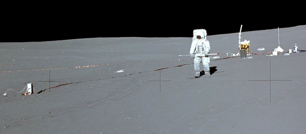 Edward Mitchell auf dem Mond
