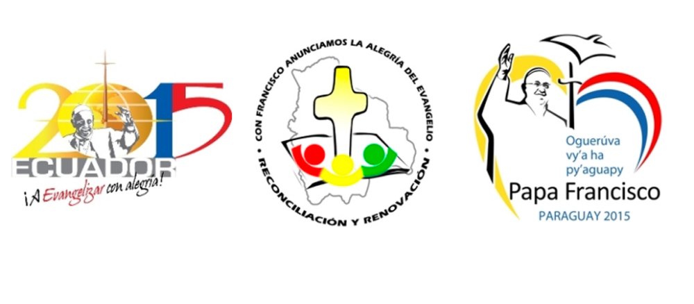 Drei Logos für eine Papstreise