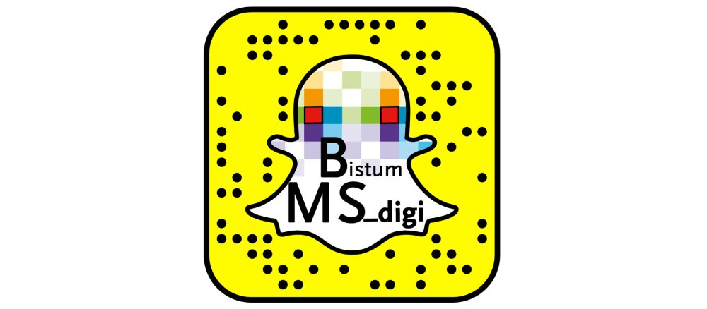 Über den Nutzernamen "BistumMS_digi" oder über diesen "Snapcode" kann der Account des Bistums Münster in der App Snapchat hinzugefügt werden.