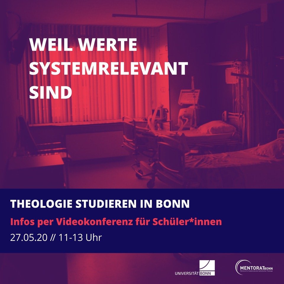 Bild aus der Kampagne zum Theologie-Studium der Uni Bonn: "Weil Werte systemrelevant sind"