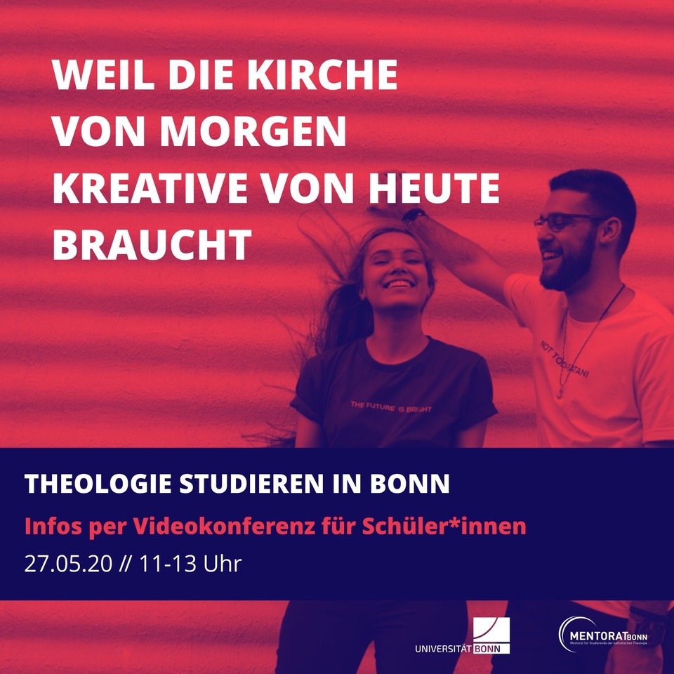 Bild aus der Kampagne zum Theologie-Studium der Uni Bonn: "Weil die Kirche von morgen Kreative von heute braucht"