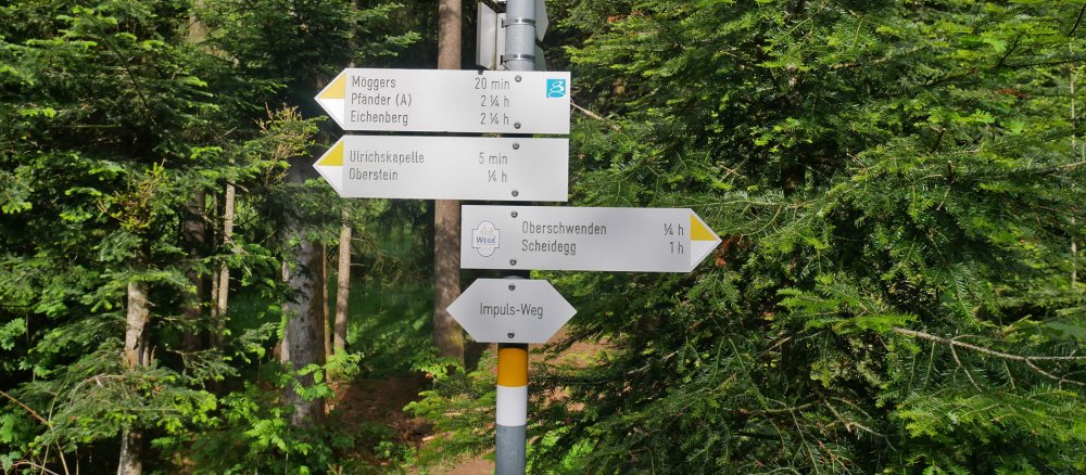 Wegweiser auf dem Kapellenweg