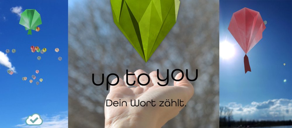 Screenshots aus der App "Up to you"